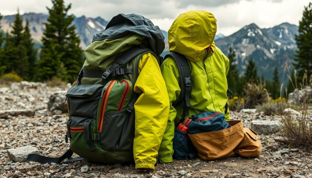 Notfallvorsorge Rucksack mit wetterfester Kleidung